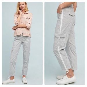Anthropologie x Sanctuary Railroad Stripe Terrain Utility Cargo Cropped Pant 30